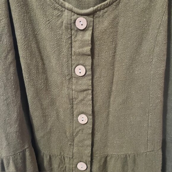 KIRUNDO Soft Short Sleeve Midi Dress With Pockets in Green Women's XL - Picture 7 of 11